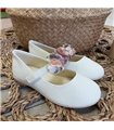Mercedita De Lona Con Cierre De Flores  Blanco 24-35