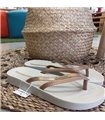 Sandalias Ipanema Bossa Soft V Fem Mujer Aq441 Beige/Gold   Del 35-42