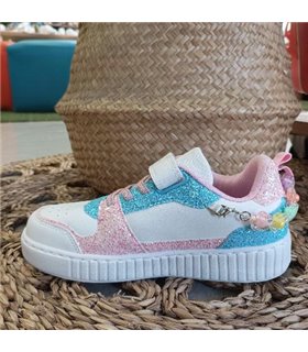 Zapatillas Brillos Adornos Bolitas  Rosa 25-36