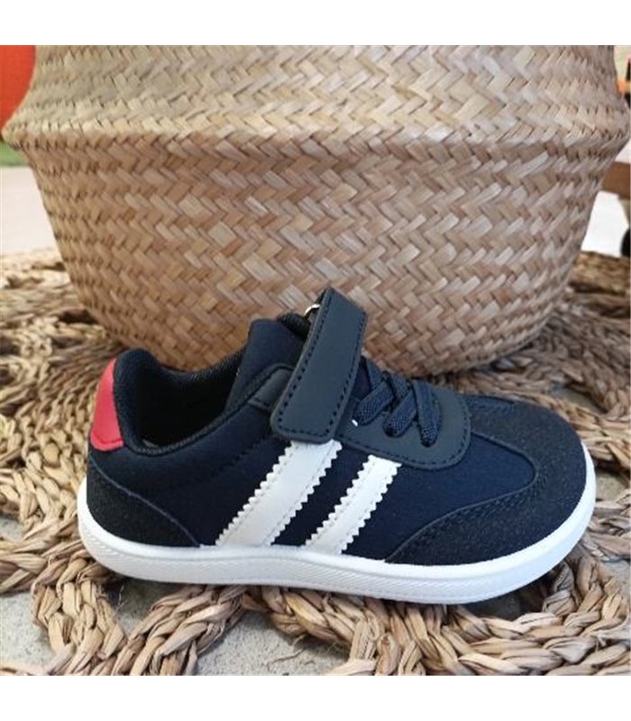 Zapatilla Barefoot Rallas Laterales  Marino 24-35