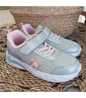 Zapatilla Estrella Brillos  Plata 30-35