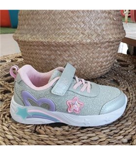 Zapatilla Estrella Brillos  Plata 30-35