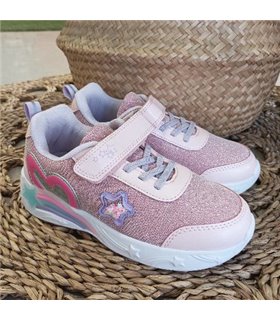 Zapatilla Estrella Brillos  Rosa 30-35