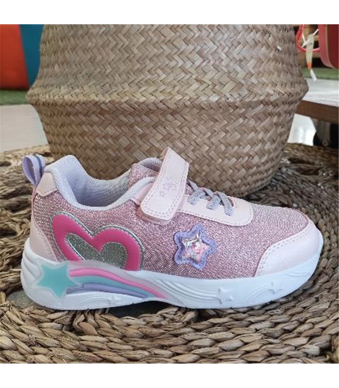 Zapatilla Estrella Brillos  Rosa 30-35