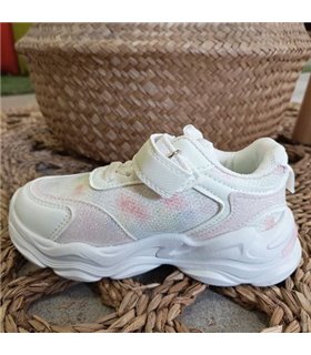 Zapatilla Corazon Brillos  Blanco 25-30