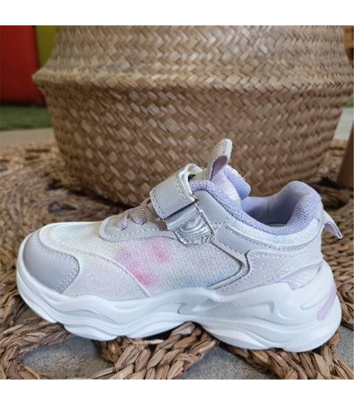 Zapatilla Corazon Brillos  Morado 25-30