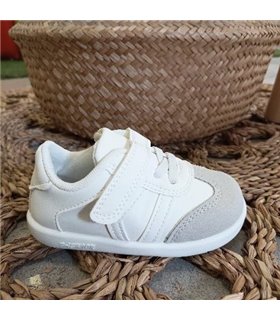 Zapatilla Primeros Pasos Material  Blanco 18-24