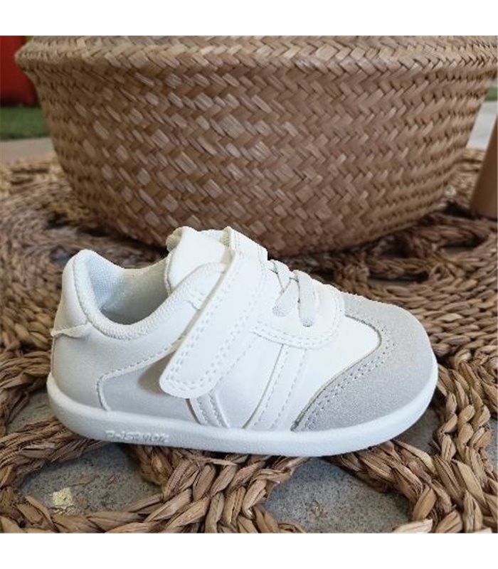 Zapatilla Primeros Pasos Material  Blanco 18-24