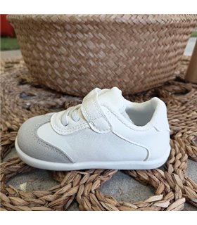 Zapatilla Primeros Pasos Material  Blanco 18-24