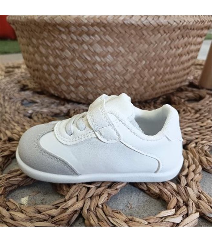 Zapatilla Primeros Pasos Material  Blanco 18-24