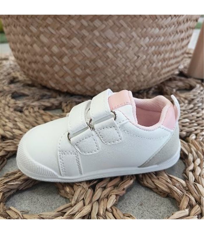 Zapatilla Respetuosa Estrella  Blanco Rosa 19-25