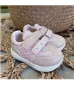 Zapatillas Corazones Brillos Dos Velcros  Rosa  19-25