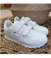 Zapatillas Material Blanca Lisa Dos Velcros  Blanco 25-36