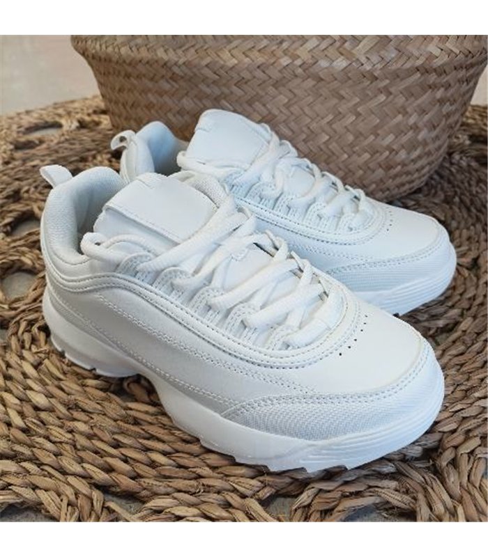 Zapatillas Material Cordones Suela Track Ligera  Blanco 31-38
