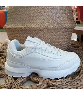 Zapatillas Material Cordones Suela Track Ligera  Blanco 31-38