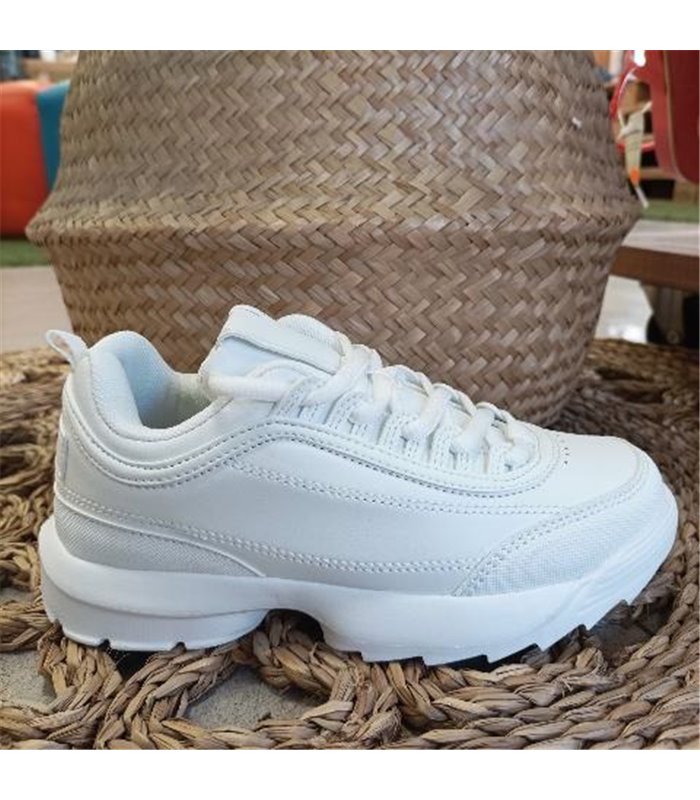 Zapatillas Material Cordones Suela Track Ligera  Blanco 31-38