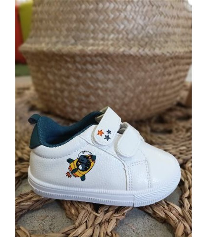 Zapatilla Material Cohete Dos Velcros  Verde 18-26