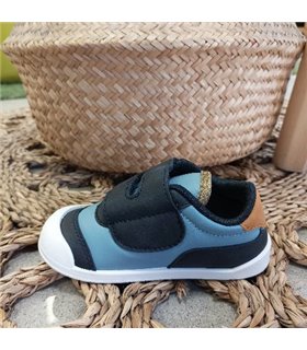 Zapatillas Respetuosas Velcro Ancho B  Marino 19-25