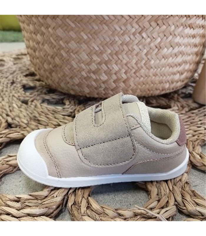 Zapatillas Respetuosas Velcro Ancho B  Camel 19-25