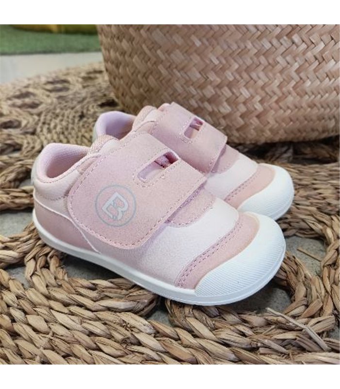 Zapatillas Respetuosas Velcro Ancho B  Rosa 19-25