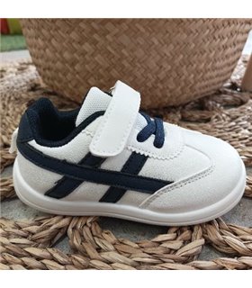 Zapatilla Respetuosa Rallas Laterales  Blanco 18-27