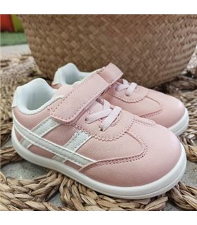 Zapatilla Respetuosa Rallas Laterales  Rosa 18-27