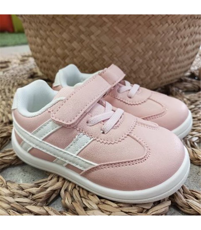 Zapatilla Respetuosa Rallas Laterales  Rosa 18-27