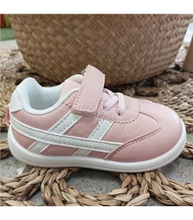 Zapatilla Respetuosa Rallas Laterales  Rosa 18-27