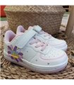 Zapatillas Material Flor Lateral  Rosa 25-36