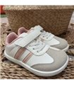 Zapatilla Barefoot Rallas Laterales  Blanco Rosa 24-29