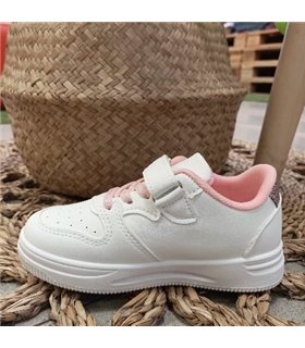 Zapatilla Material Corazones Brillo  Rosa 30-35