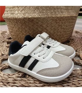 Zapatilla Barefoot Rallas Laterales  Blanco Marino 24-29