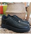 Zapatillas Estilo Air Con Chapita   Negro