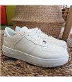 Zapatillas Estilo Air Con Chapita   Blanco